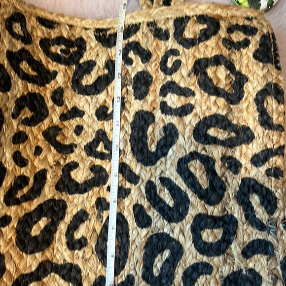 NWOT Woven burlap purse with leopard print - Picture 5 of 6